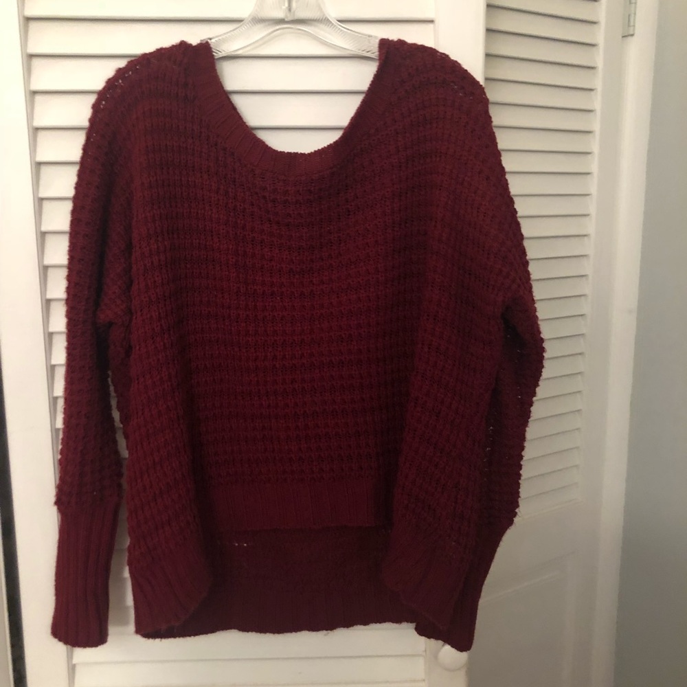 Burgundy crew neck sweater